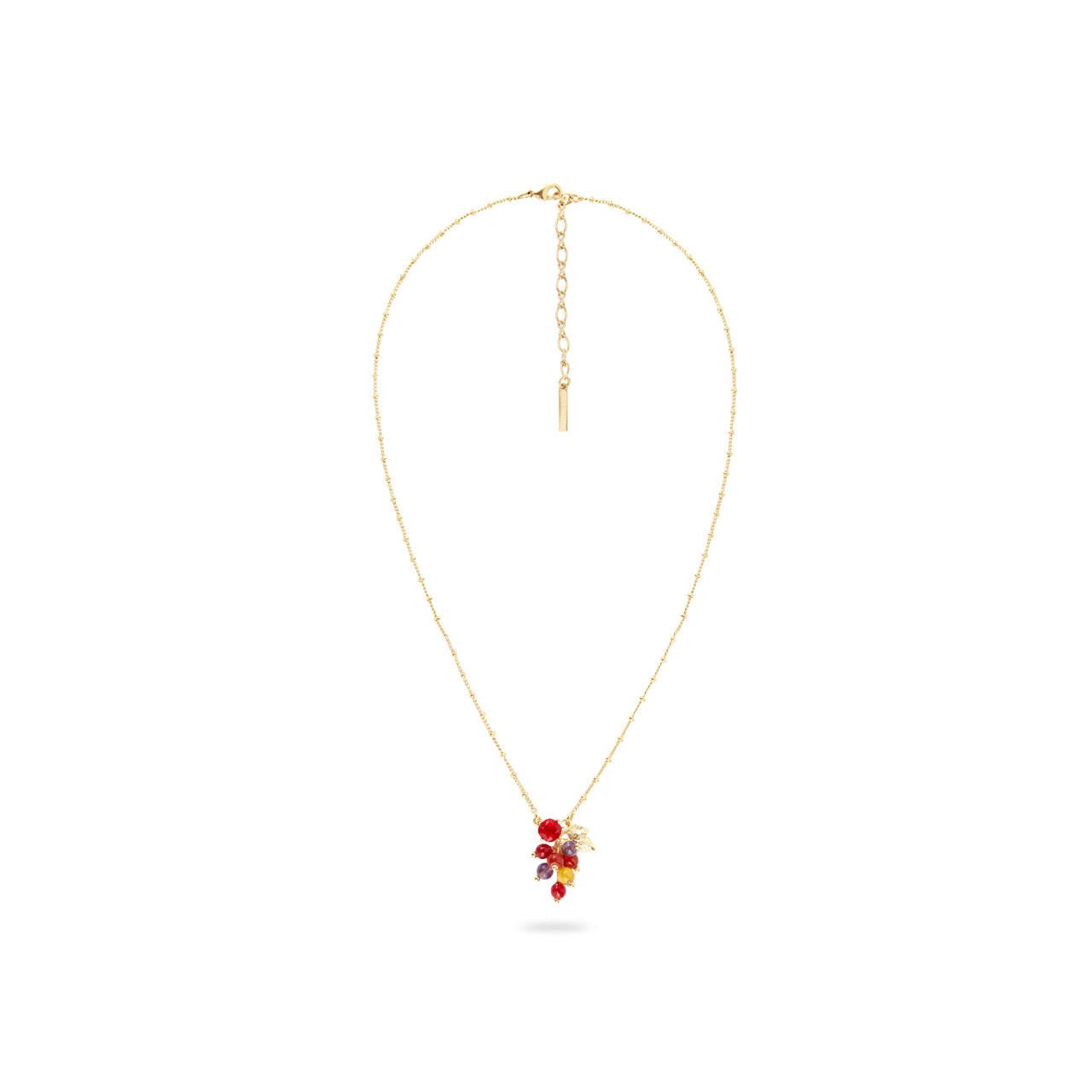 Grapes And Gold - Plated Vine Leaf Pendant Necklace | AQVT3031 - Les Nereides