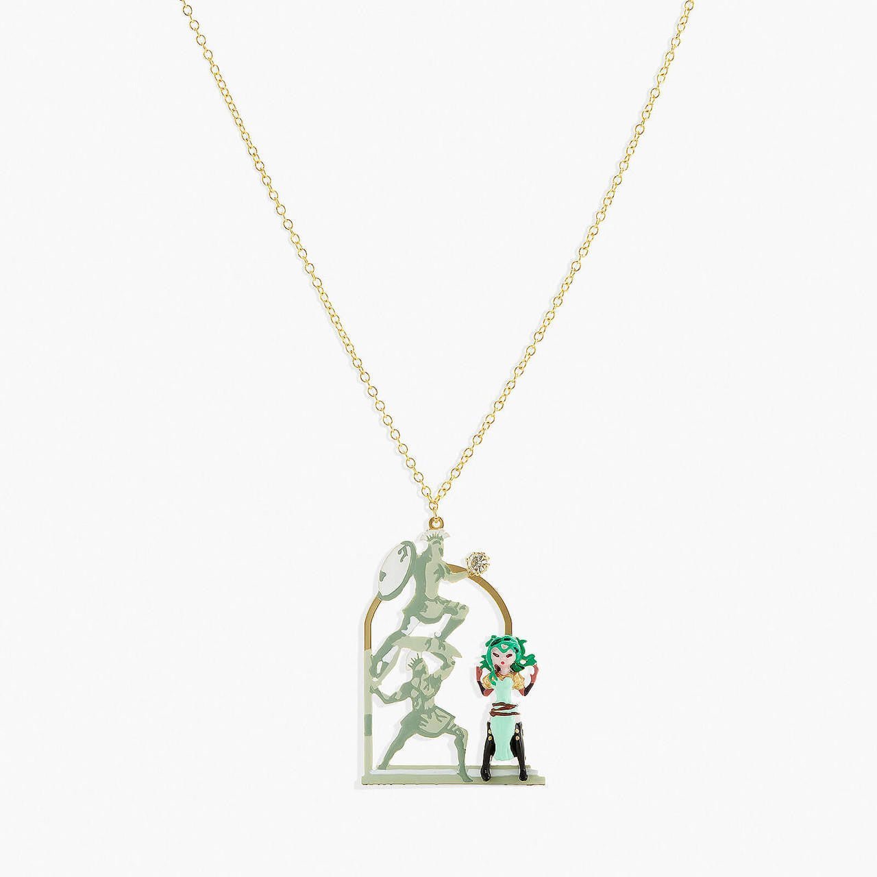 Greek Soldiers And Medusa Long Necklace | APPD3031 - Les Nereides