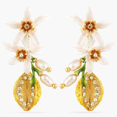 Half Lemon And Lemon Blossom Earrings | APMI1021 - Les Nereides
