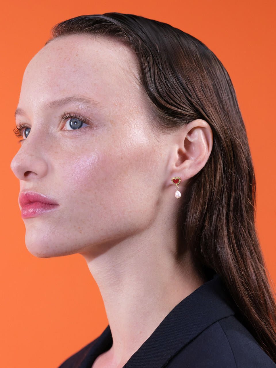 Heart And Cultured Pearl Earrings | ARAD1041 - Les Nereides