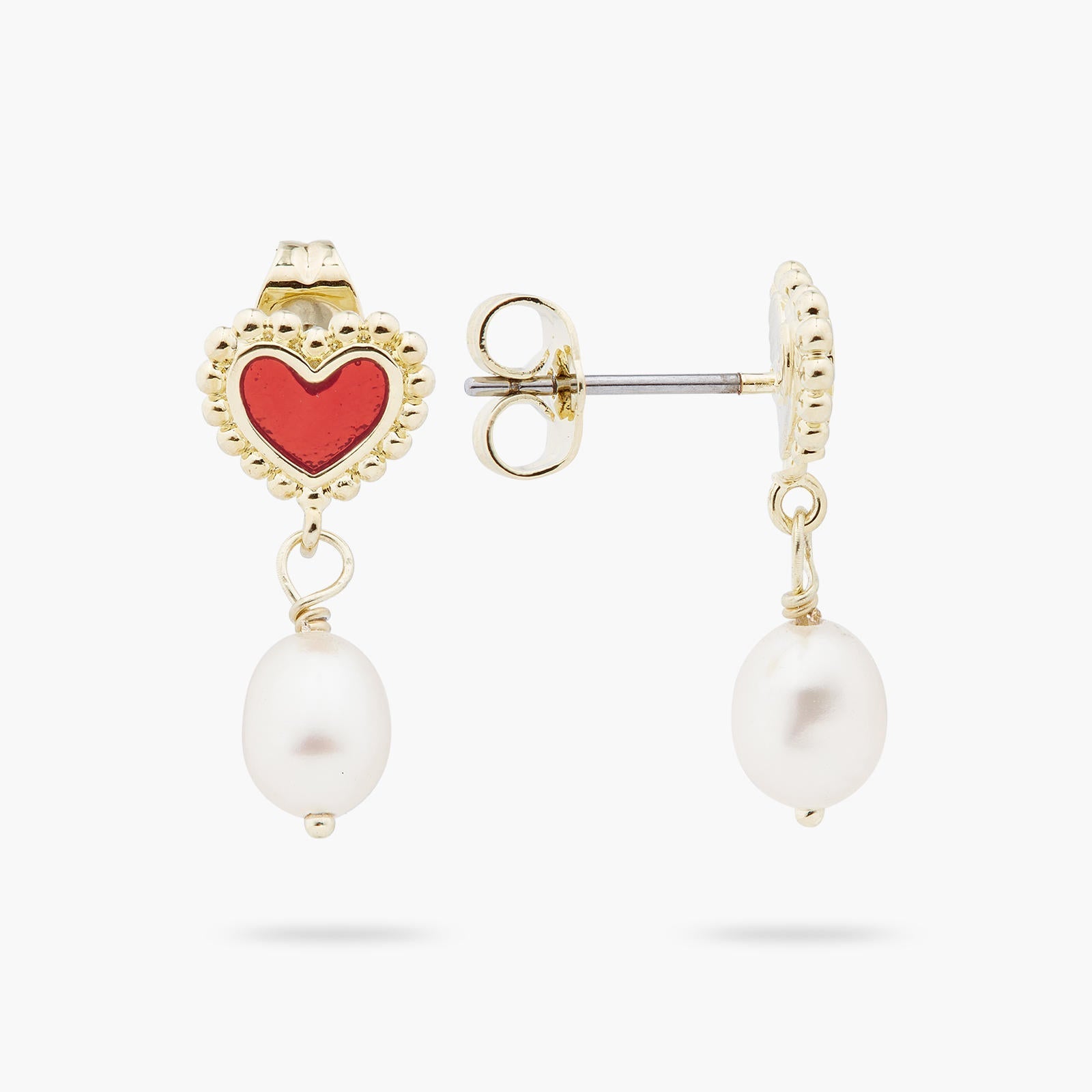 Heart And Cultured Pearl Earrings | ARAD1041 - Les Nereides