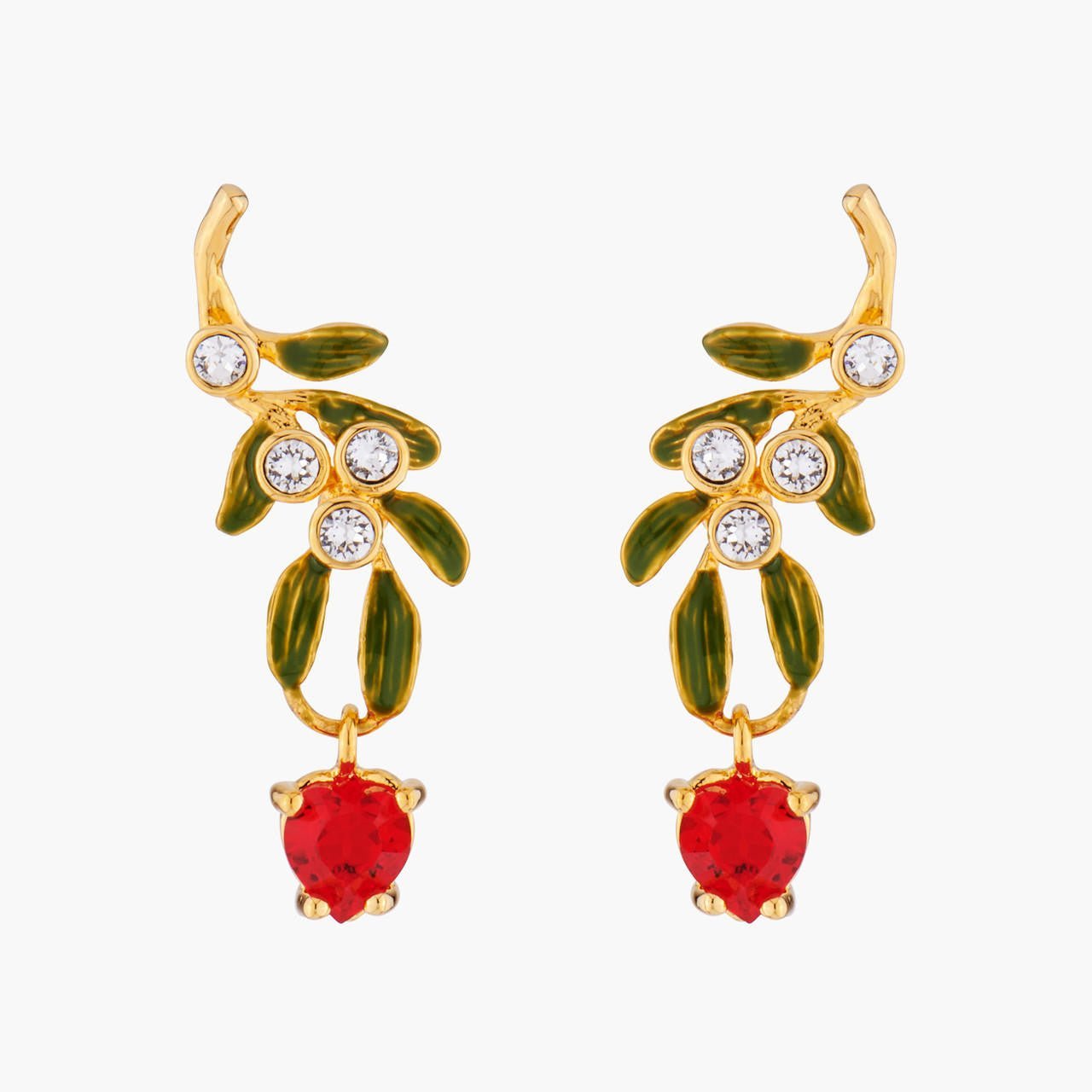 Heart Mistletoe Earrings | AMSC1031 - Les Nereides