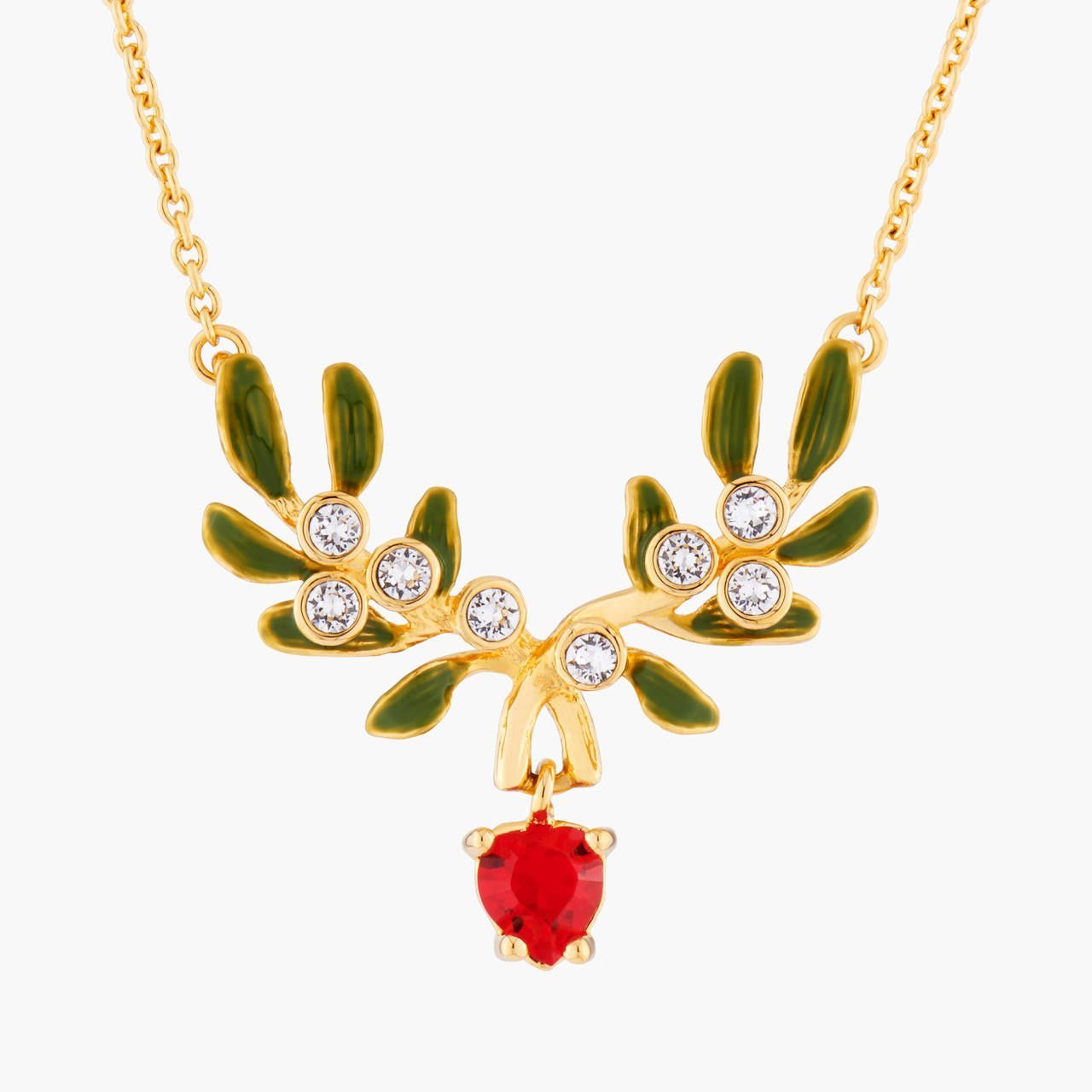 Heart Mistletoe Thin Necklace | AMSC3021 - Les Nereides