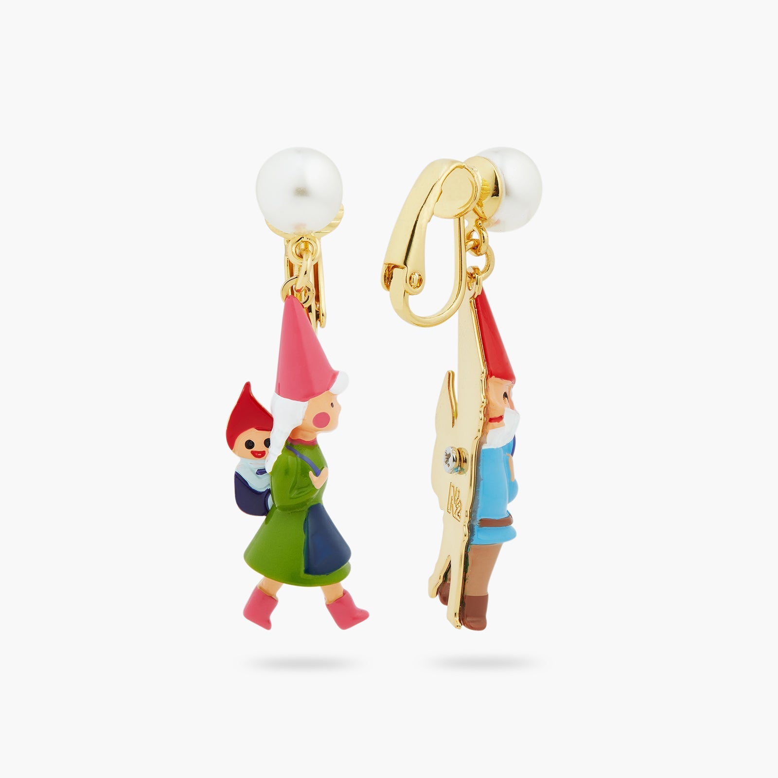 Hiking Garden Gnome Family Earrings | ASCP1071 - Les Nereides