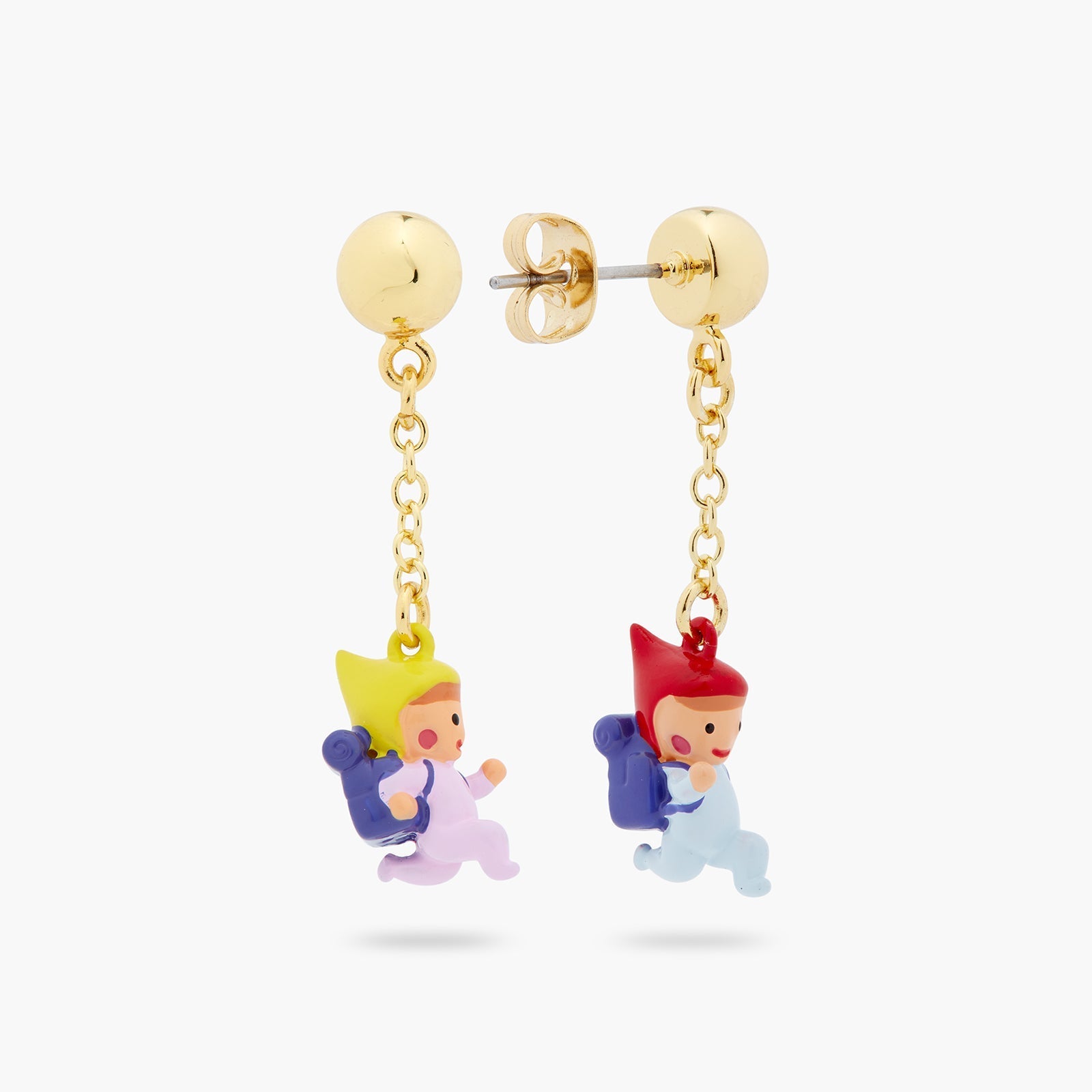 Hiking Young Garden Gnome Earrings | ASCP1051 - Les Nereides