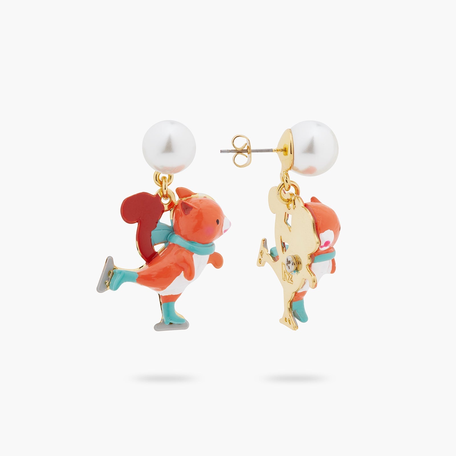 Ice Skating Squirrel Earrings | ASCP1081 - Les Nereides