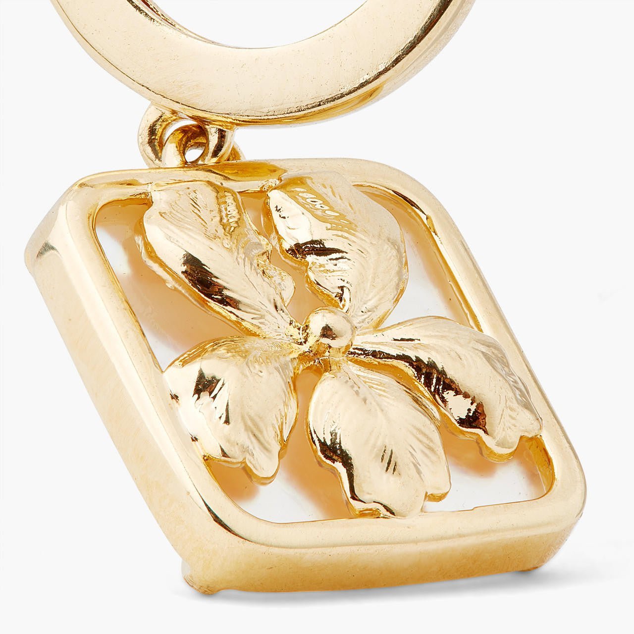 Iris On Mother Of Pearl Plate Earrings | ARNF1141 - Les Nereides