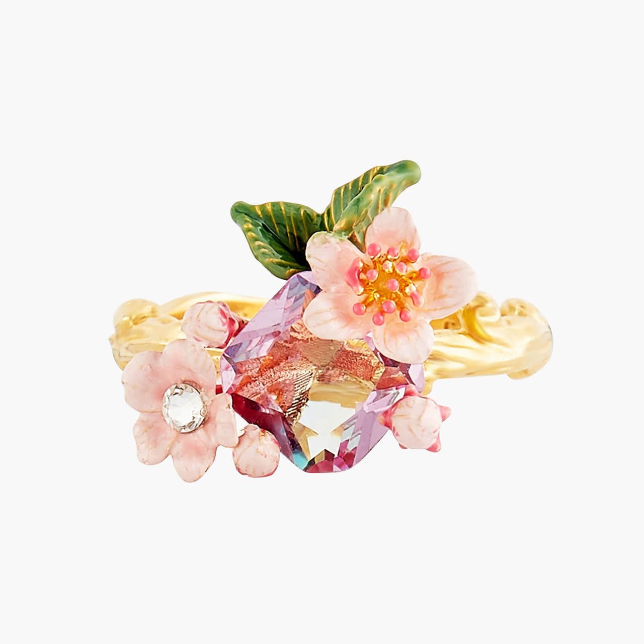 Japanese Emperor Butterfly And Cherry Blossom Rings | ANHA60711 - Les Nereides