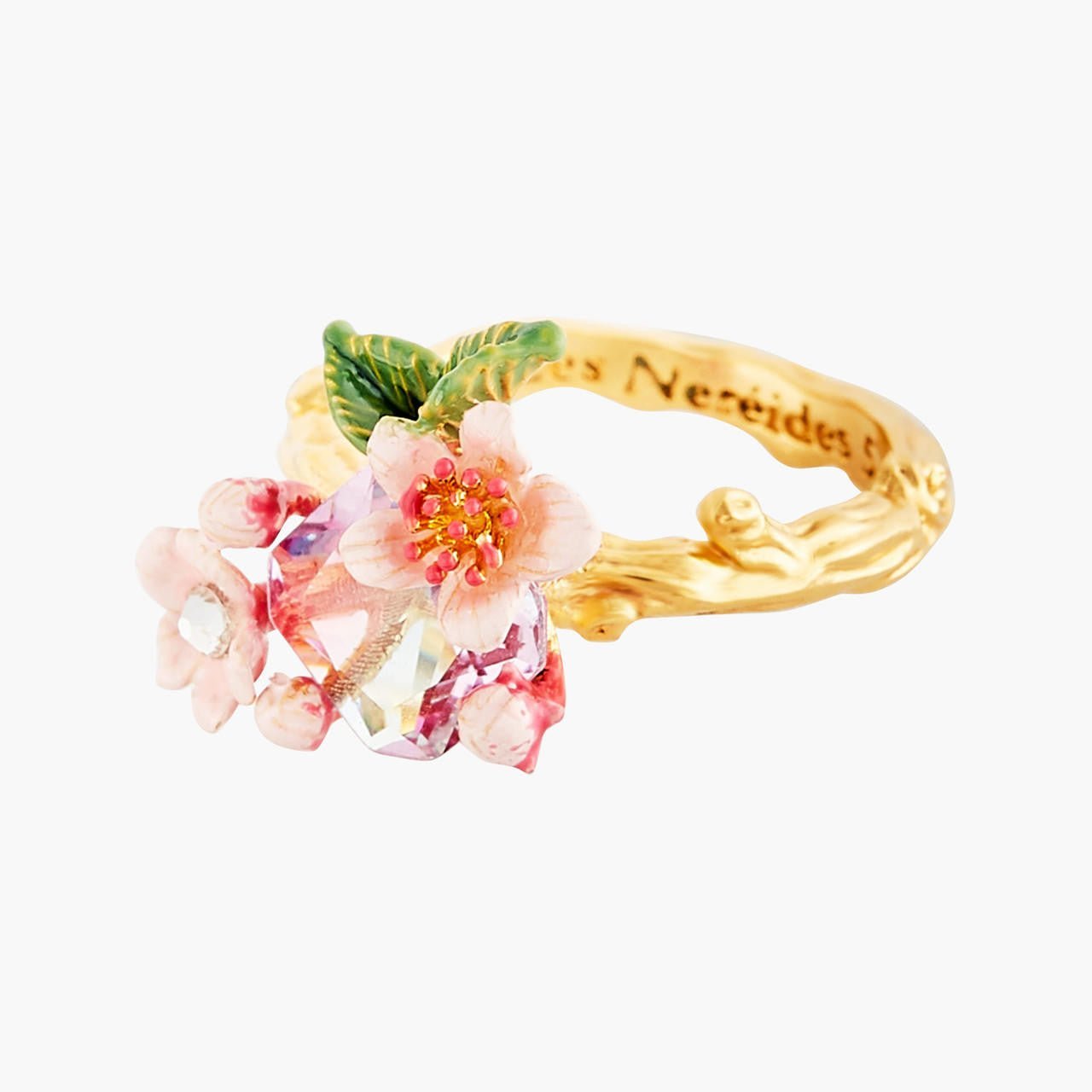 Japanese Emperor Butterfly And Cherry Blossom Rings | ANHA60711 - Les Nereides