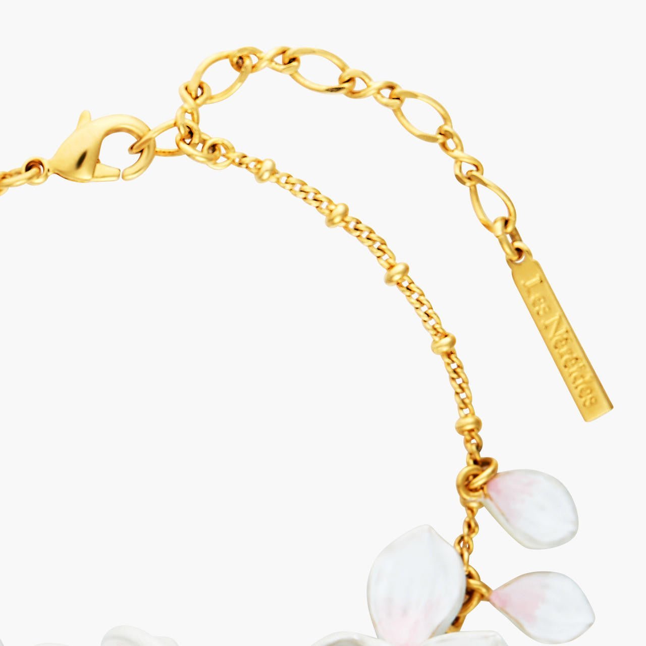 Japanese White Cherry Blossom And Petals Thin Bracelet | ANHA2091 - Les Nereides