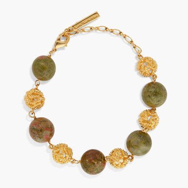 Jasper And Gold Bead Bracelet | APTM2011 - Les Nereides