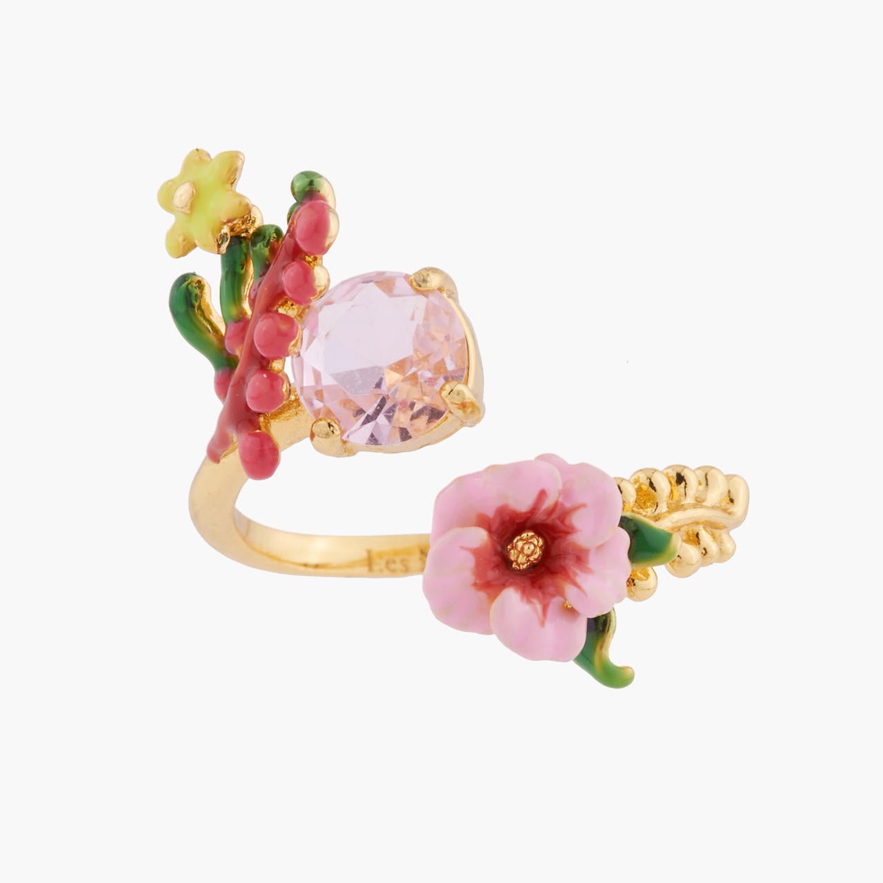 Kangaroo Paw On Faceted Stone Adjustable Rings | AKEP602 - Les Nereides