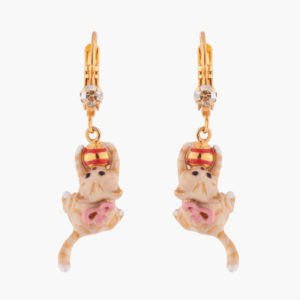 Kitty And Christmas Baubles Dormeuses Earrings | AKNO104 - Les Nereides