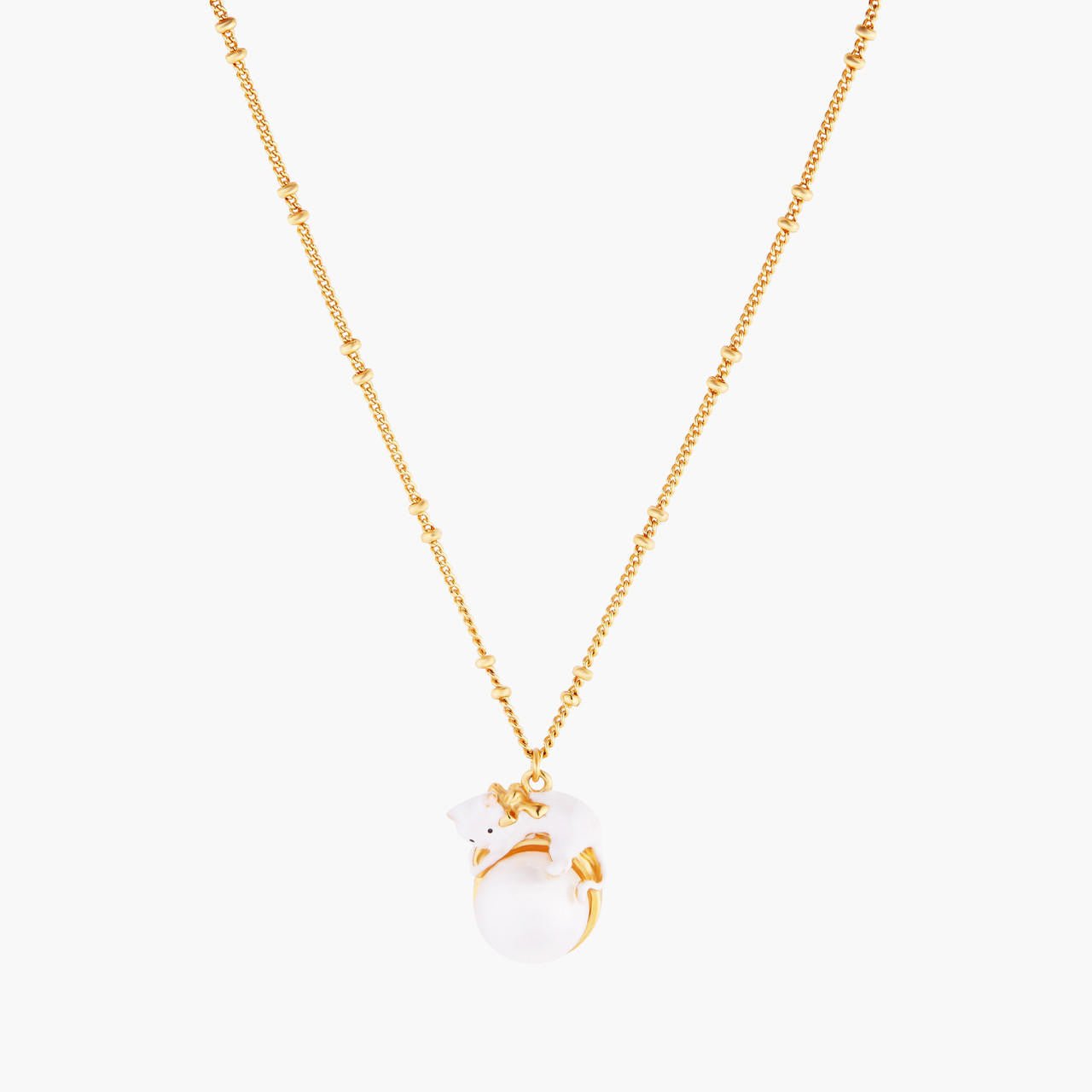 Kitty And Pearl Pendant Necklace | AMLA3011 - Les Nereides