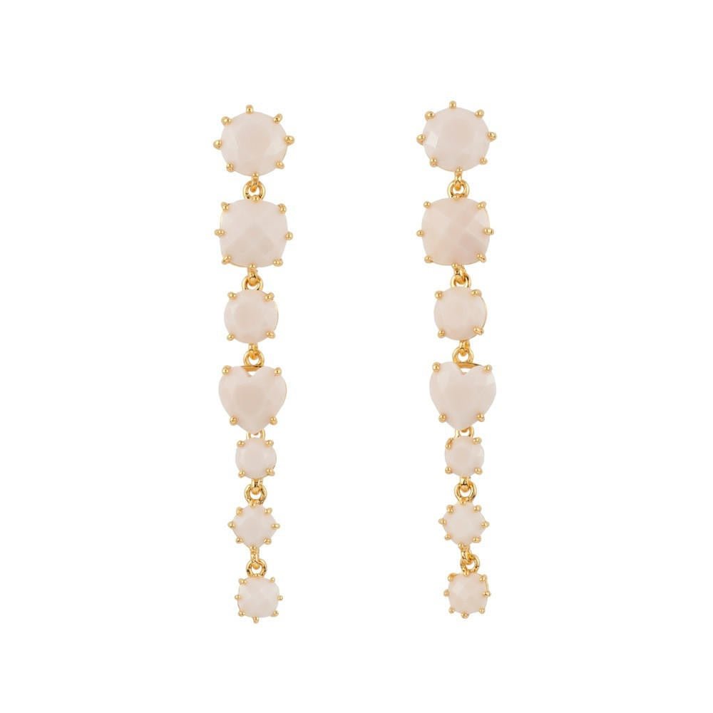 La Diamantine 7 Stones Beige Rose Earrings | ADLD1211 - Les Nereides
