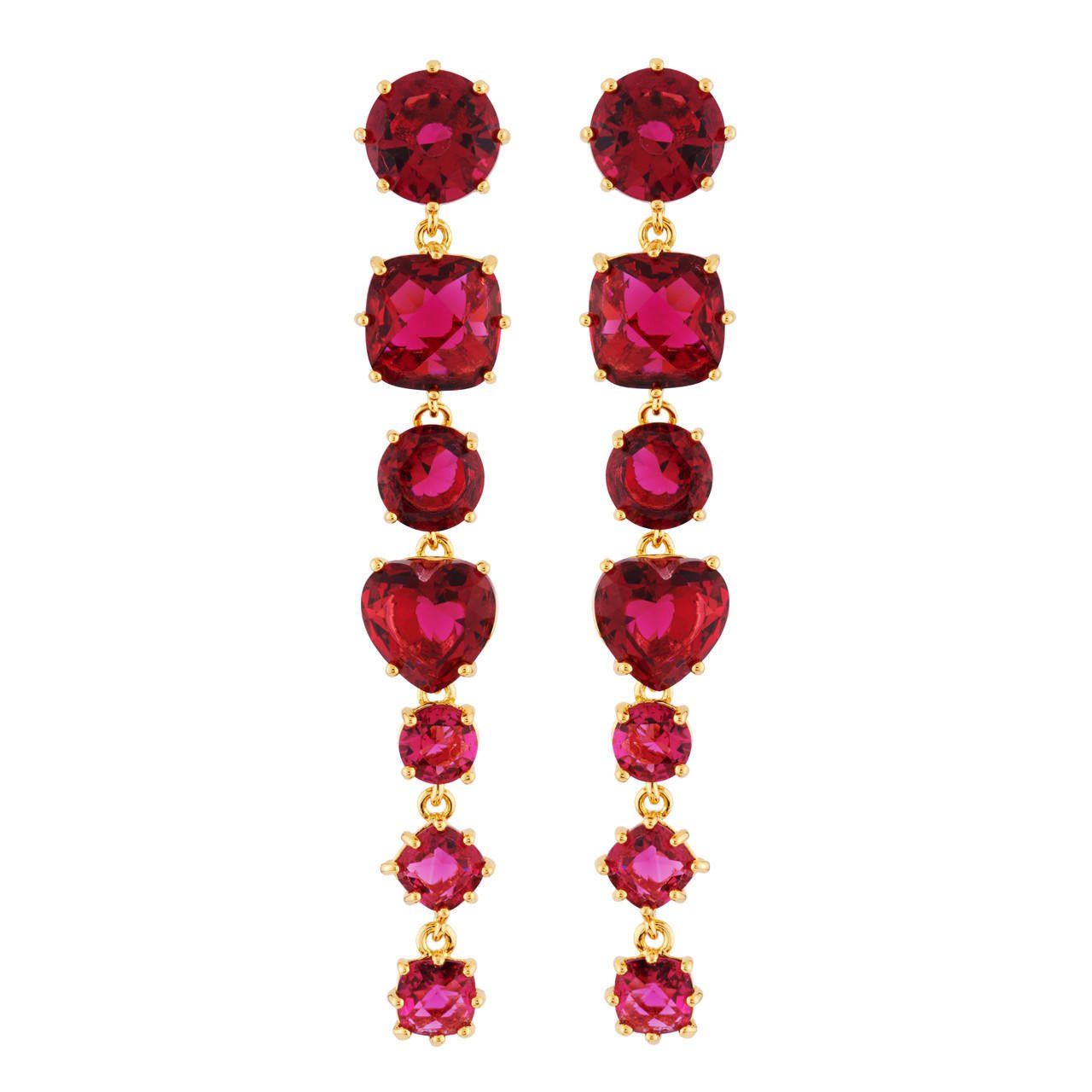 La Diamantine 7 Stones Grenadine Earrings | AHLD1212 - Les Nereides