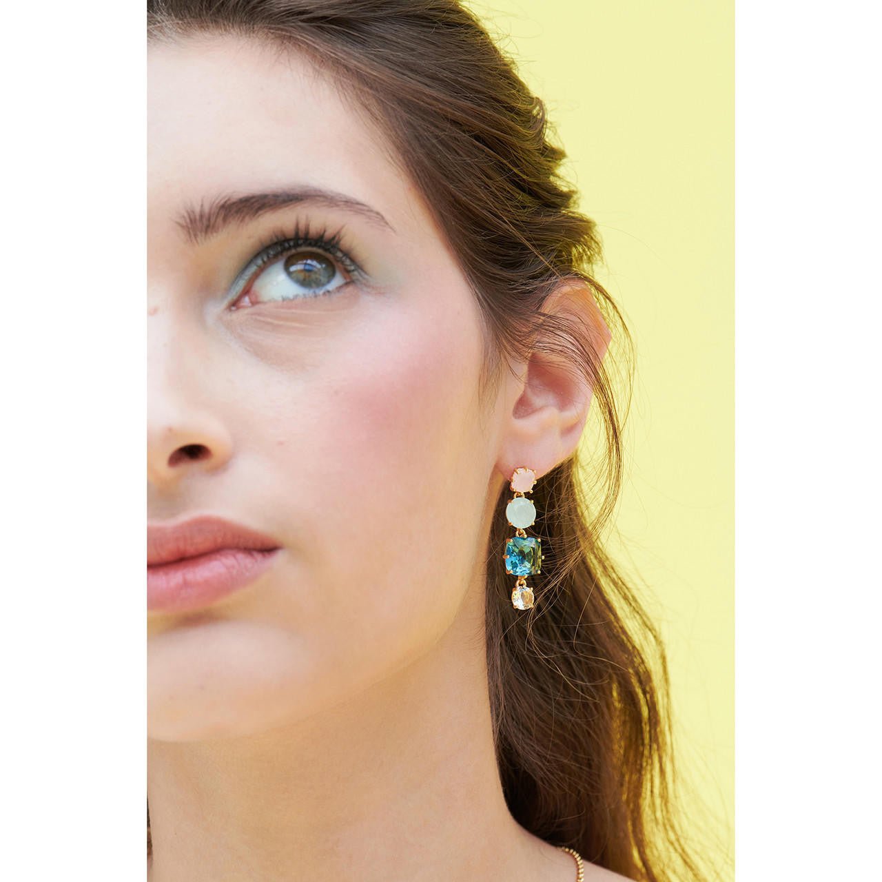 La Diamantine Acqua Azzura 4 Stones Post Earrings | ANLD120T/1 - Les Nereides
