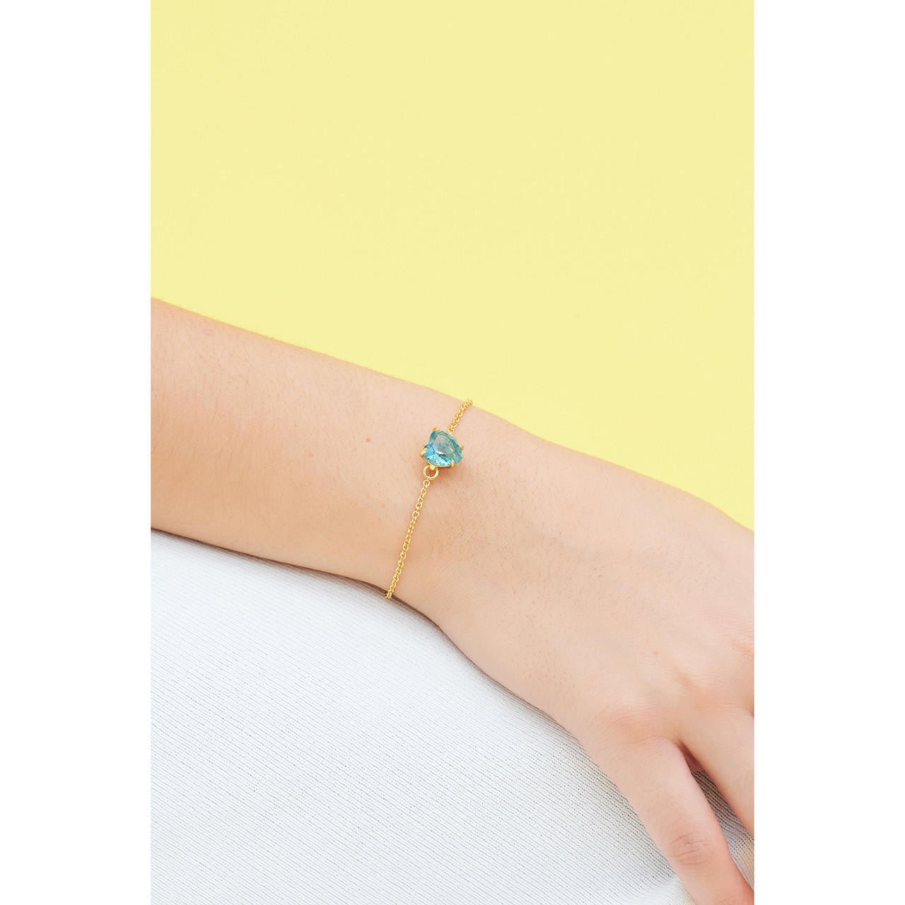 La Diamantine Acqua Azzurra Hearthstone Thin Bracelet | ANLD2531 - Les Nereides