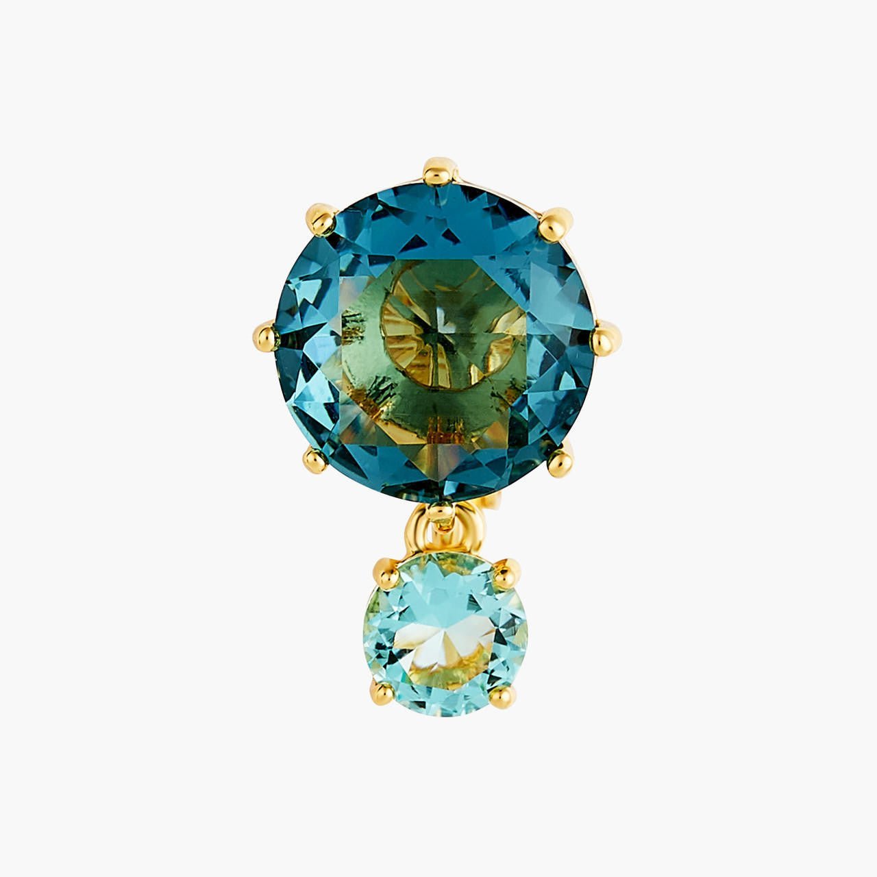 La Diamantine Acqua Azzurra Round Stone Earrings | ANLD126C/1 - Les Nereides