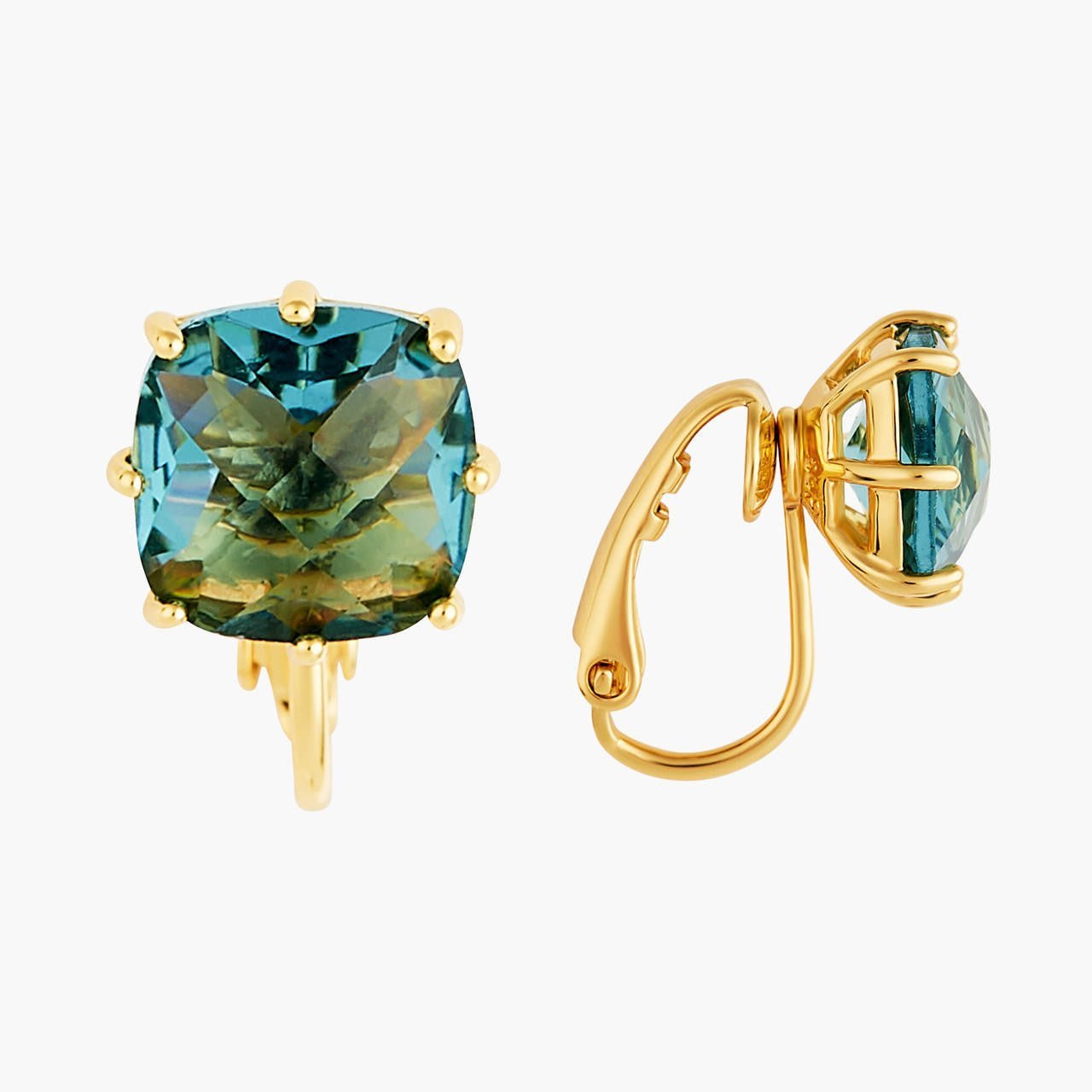 La Diamantine Acqua Azzurra Square Stone Earrings | ANLD101C/1 - Les Nereides