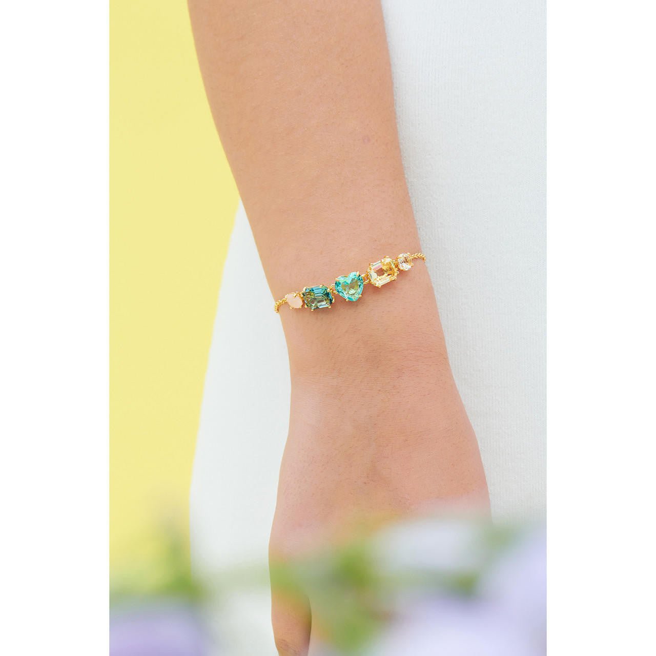 La Diamantine Acqua Azzurra Stones Thin Bracelet | ANLD2141 - Les Nereides