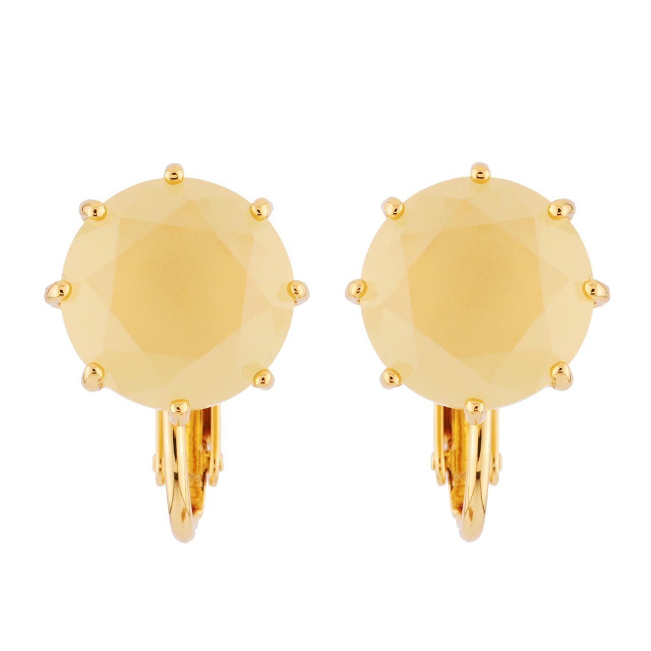 La Diamantine Round Stone Citrine Earrings | AHLD118C/1 - Les Nereides