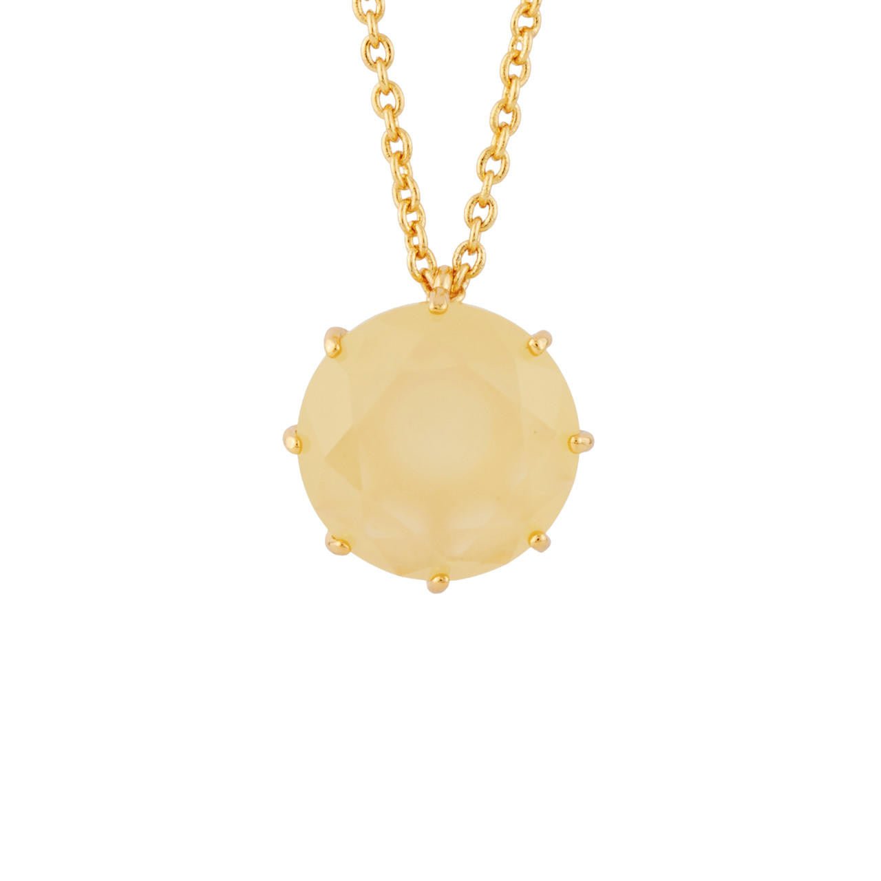 La Diamantine Round Stone Citrine Necklace | AHLD3331 - Les Nereides