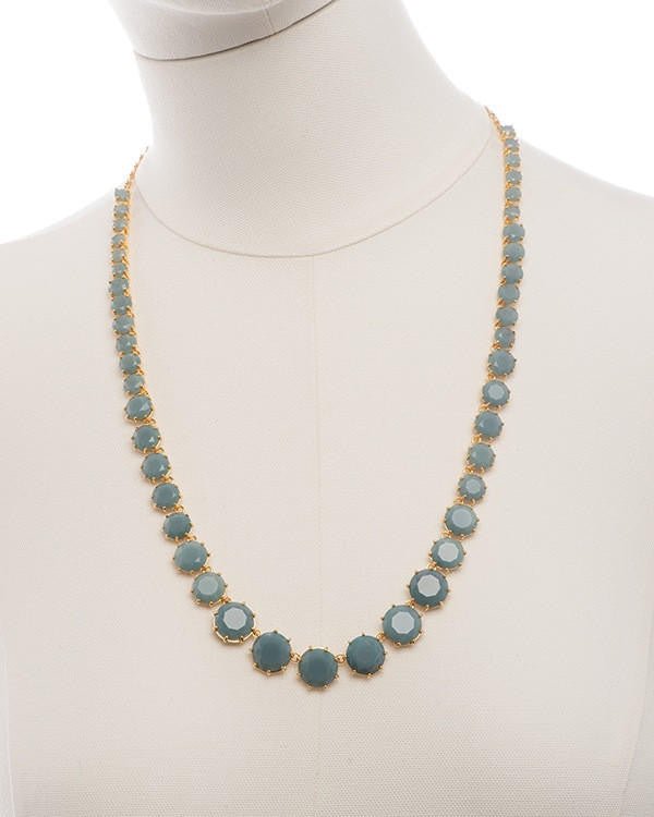 La Diamantine Stones And Chain Blue Grey Necklace | ADLD3512 - Les Nereides