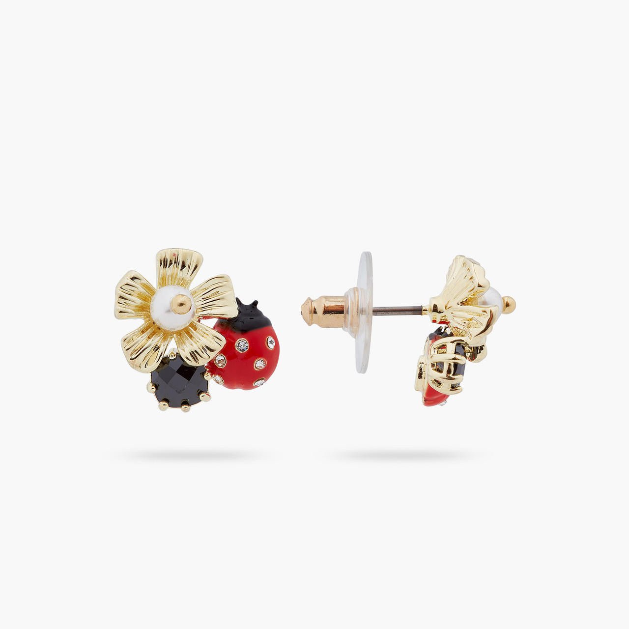 Ladybird And Anemone With Mother Of Pearl Bead Earrings | ARLP1041 - Les Nereides