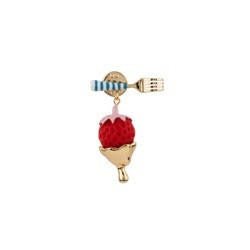 Lapel Pin Theé Candy Store Fork And Dripping Gold Strawberry Charms | ADCS4021 - Les Nereides