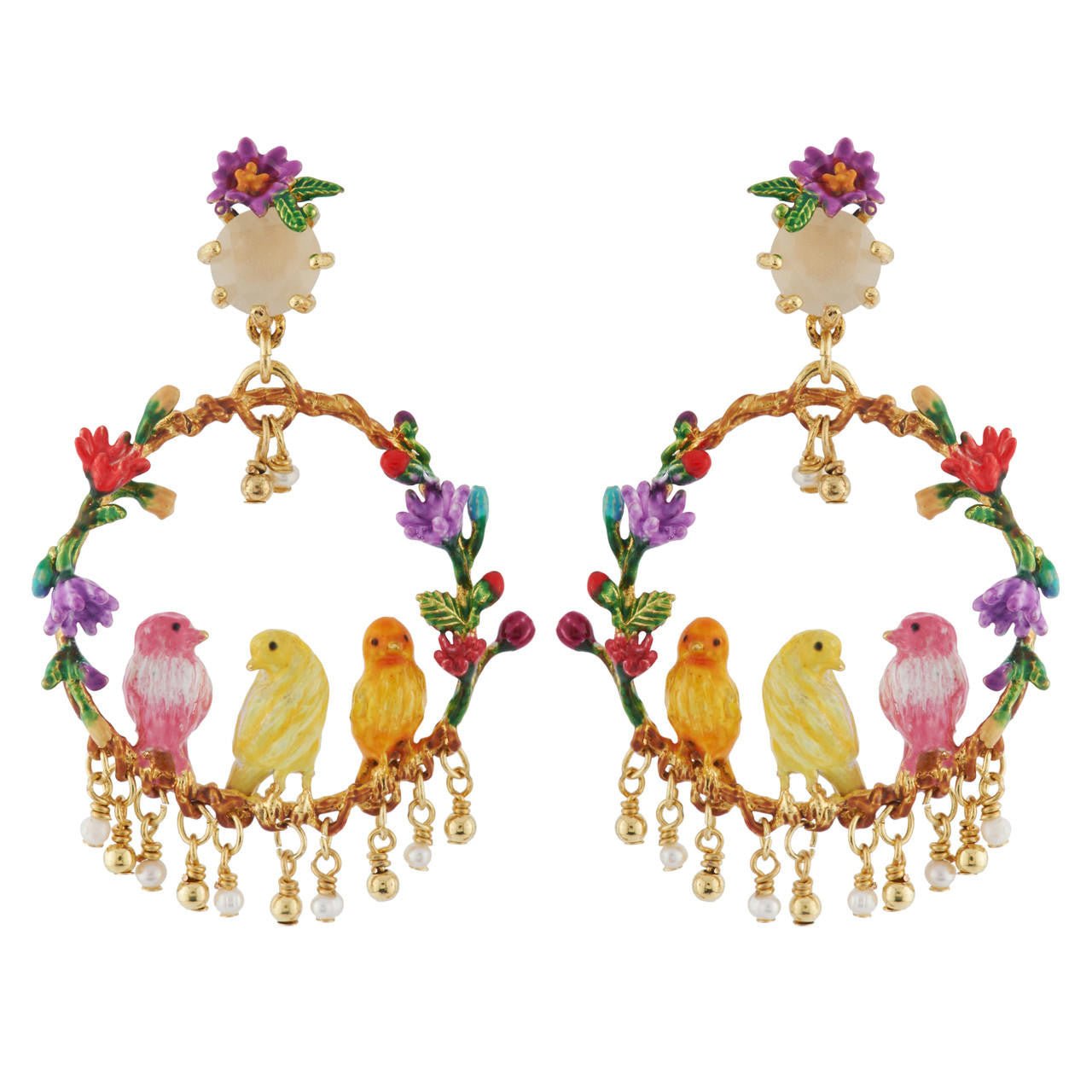 Large Hoop Charmants Canaris Earrings | AHCA1101 - Les Nereides