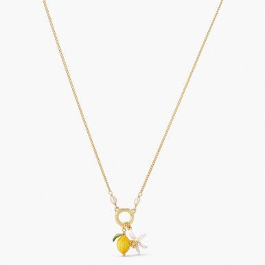 Lemon And Lemon Blossom Pendant Necklace | APMI3041 - Les Nereides