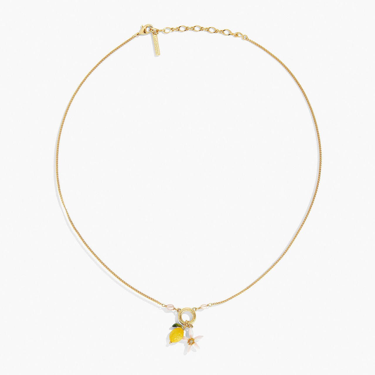 Lemon And Lemon Blossom Pendant Necklace | APMI3041 - Les Nereides
