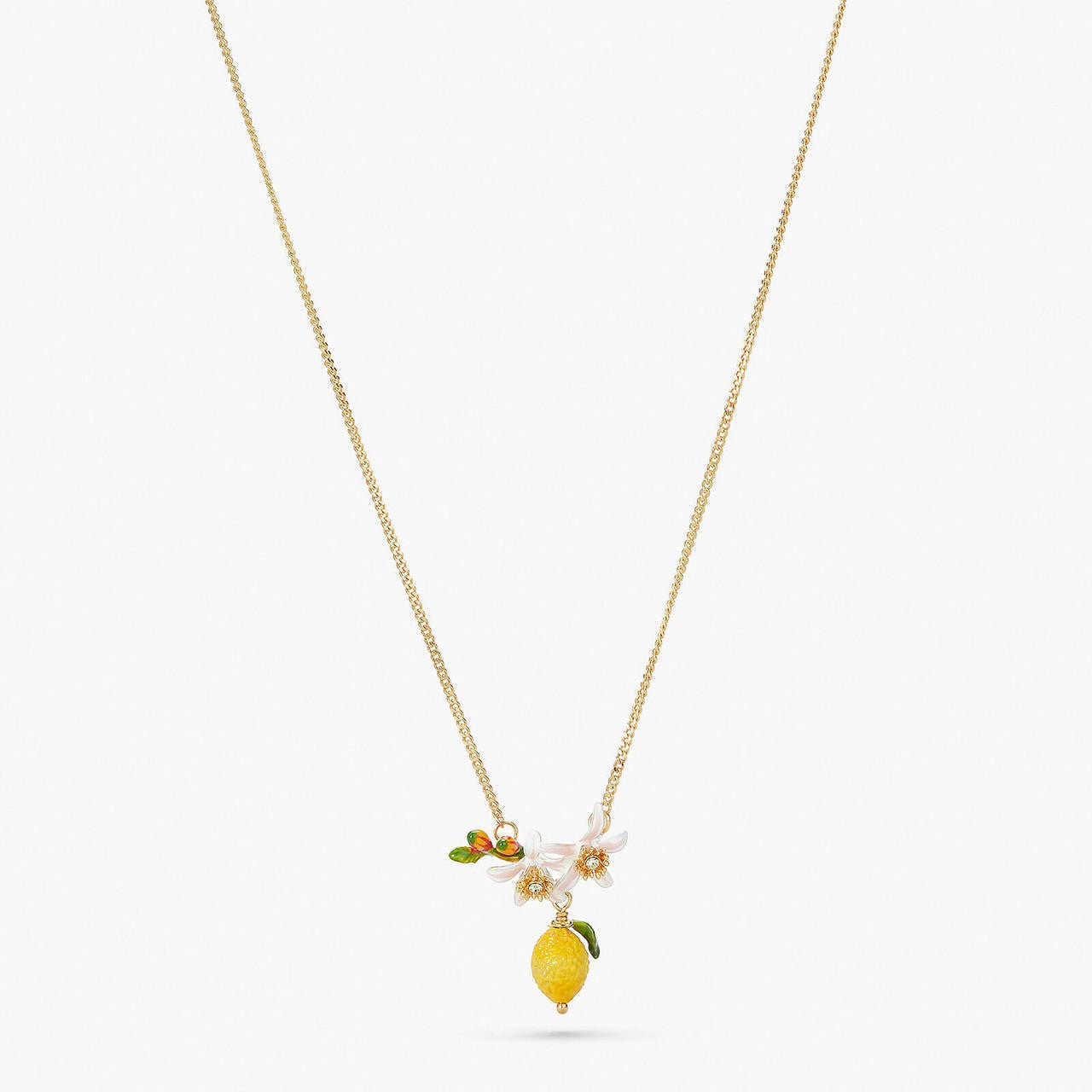 Lemon, Flower Bud And Lemon Blossom Necklace | APMI3031 - Les Nereides