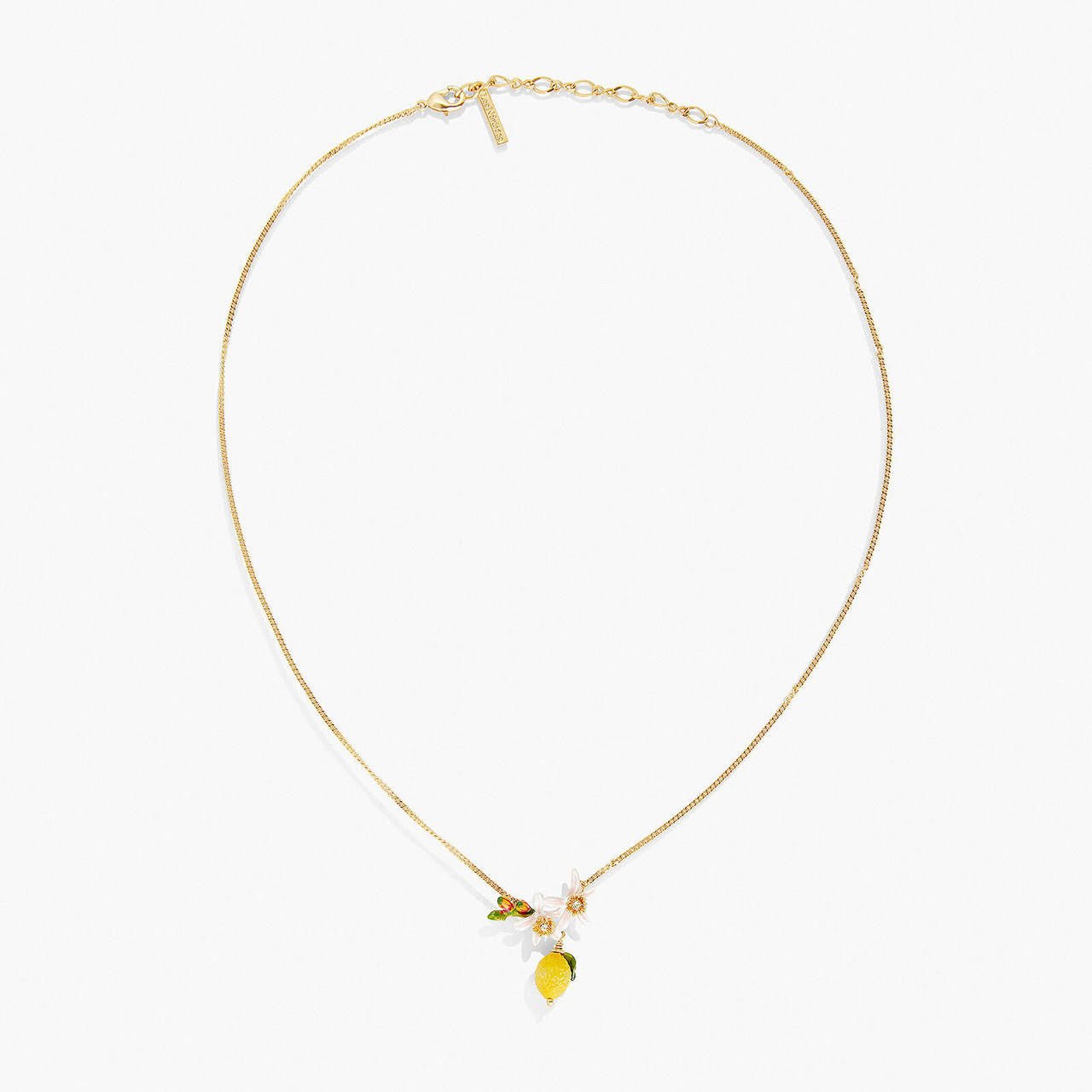 Lemon, Flower Bud And Lemon Blossom Necklace | APMI3031 - Les Nereides