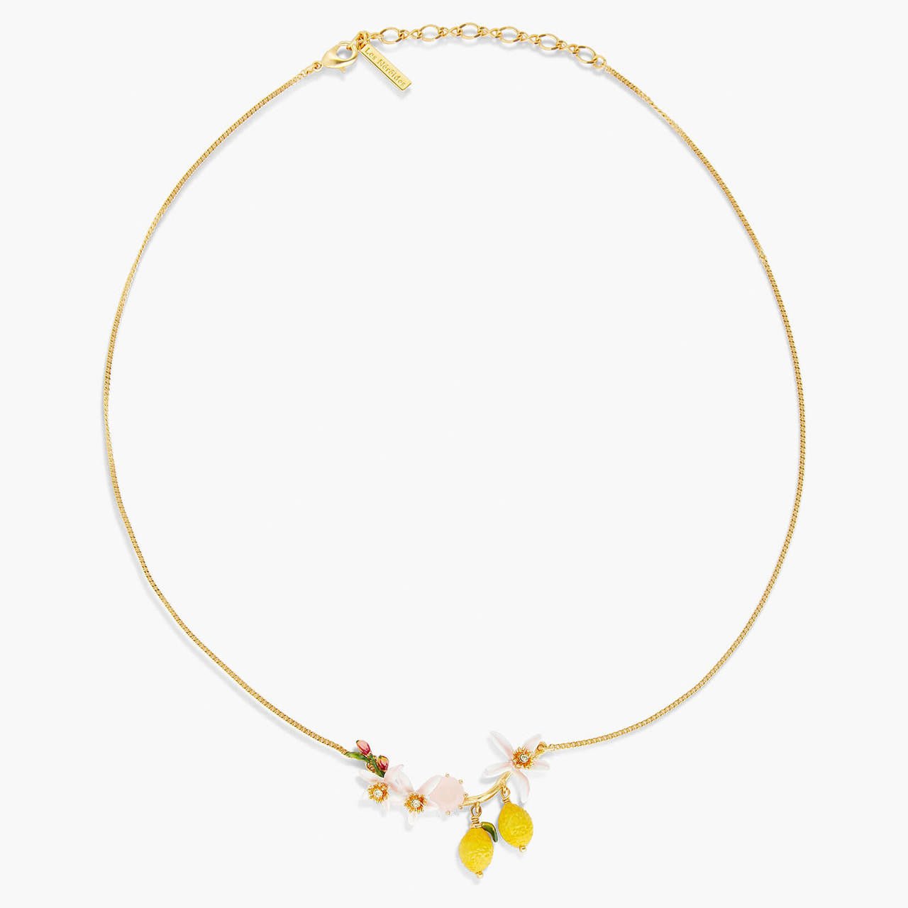 Lemons, Flower Buds And Lemon Blossom Statement Necklace | APMI3011 - Les Nereides