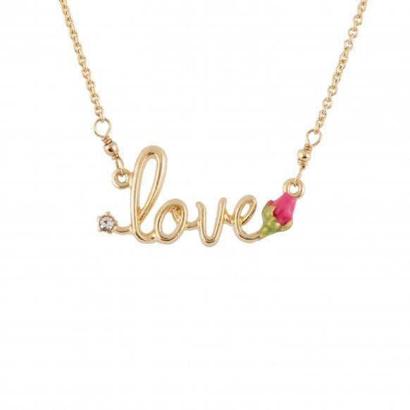 Lettres Florales Love Word With Rose Bud Necklace | AELF3271 - Les Nereides