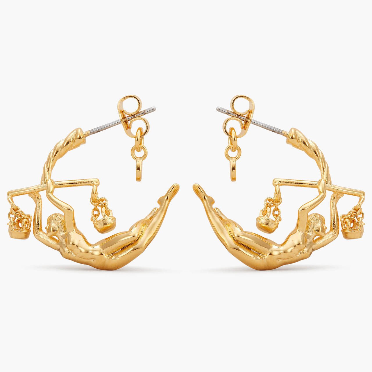 Libra Astrological Sign Hoop Earrings | APPV1071 - Les Nereides