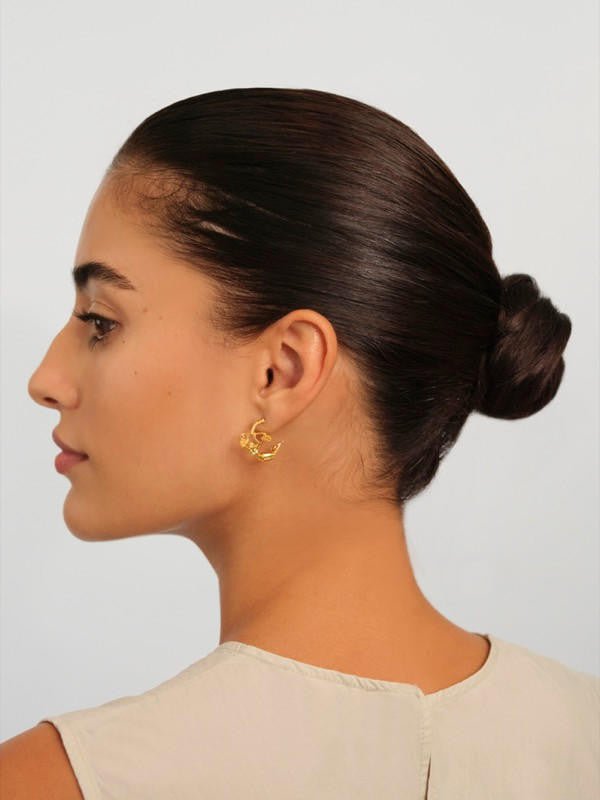 Libra Astrological Sign Hoop Earrings | APPV1071 - Les Nereides