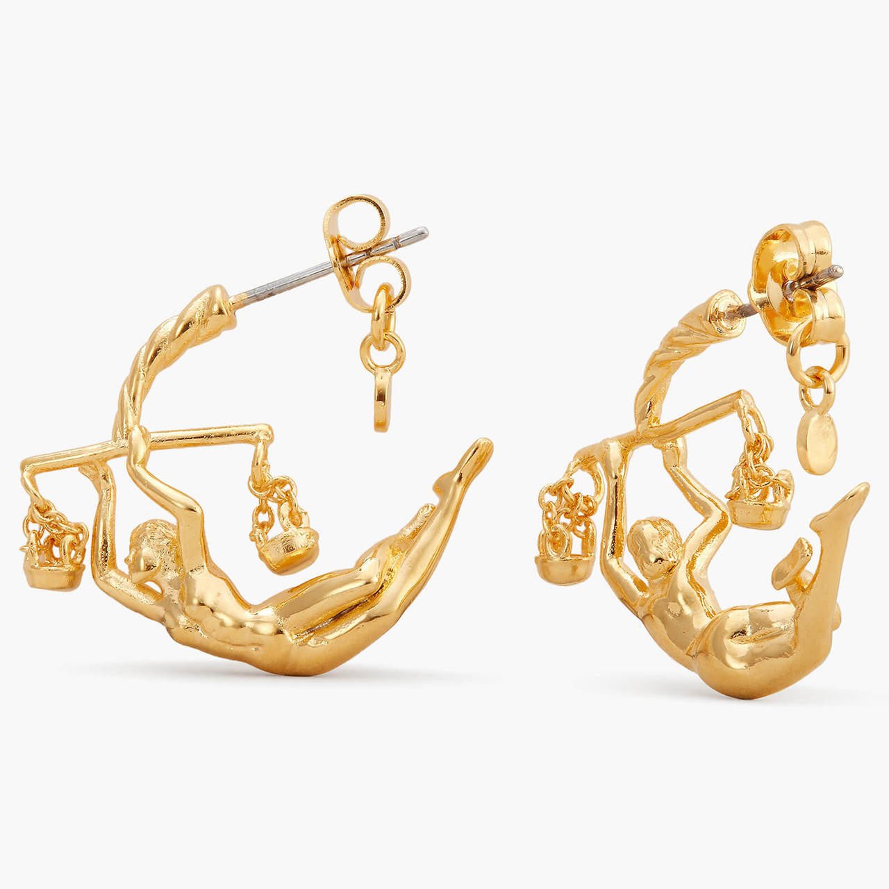 Libra Astrological Sign Hoop Earrings | APPV1071 - Les Nereides