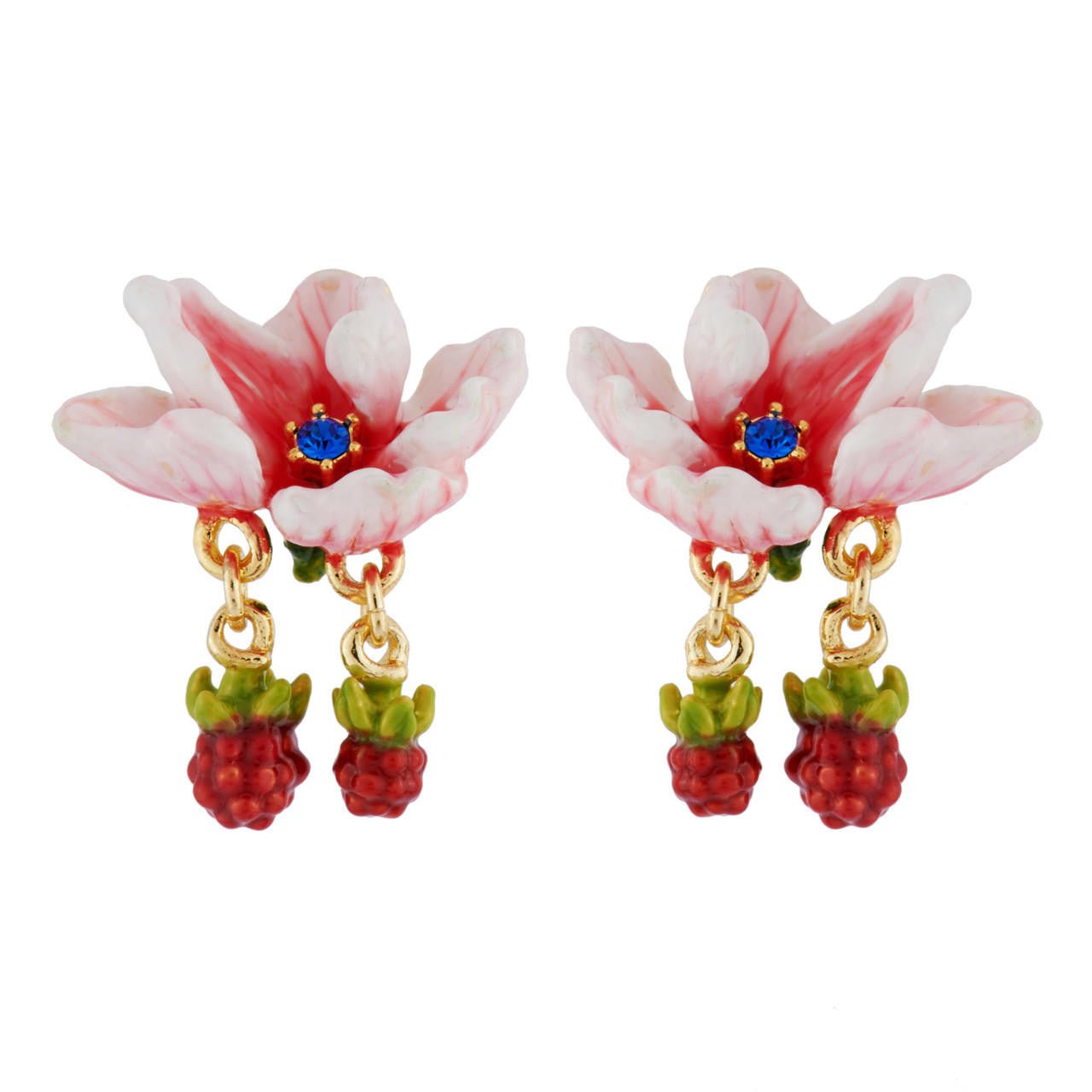 Light Pink Flower And Small Blackberries Earrings | AHPV1141 - Les Nereides