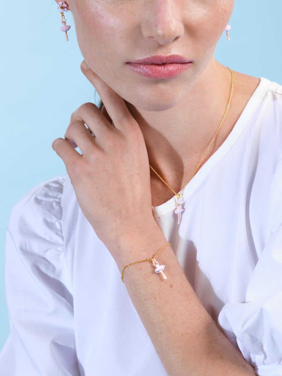 Lilac And White Mini Ballerina Fine Bracelet | ARMDD2011 - Les Nereides