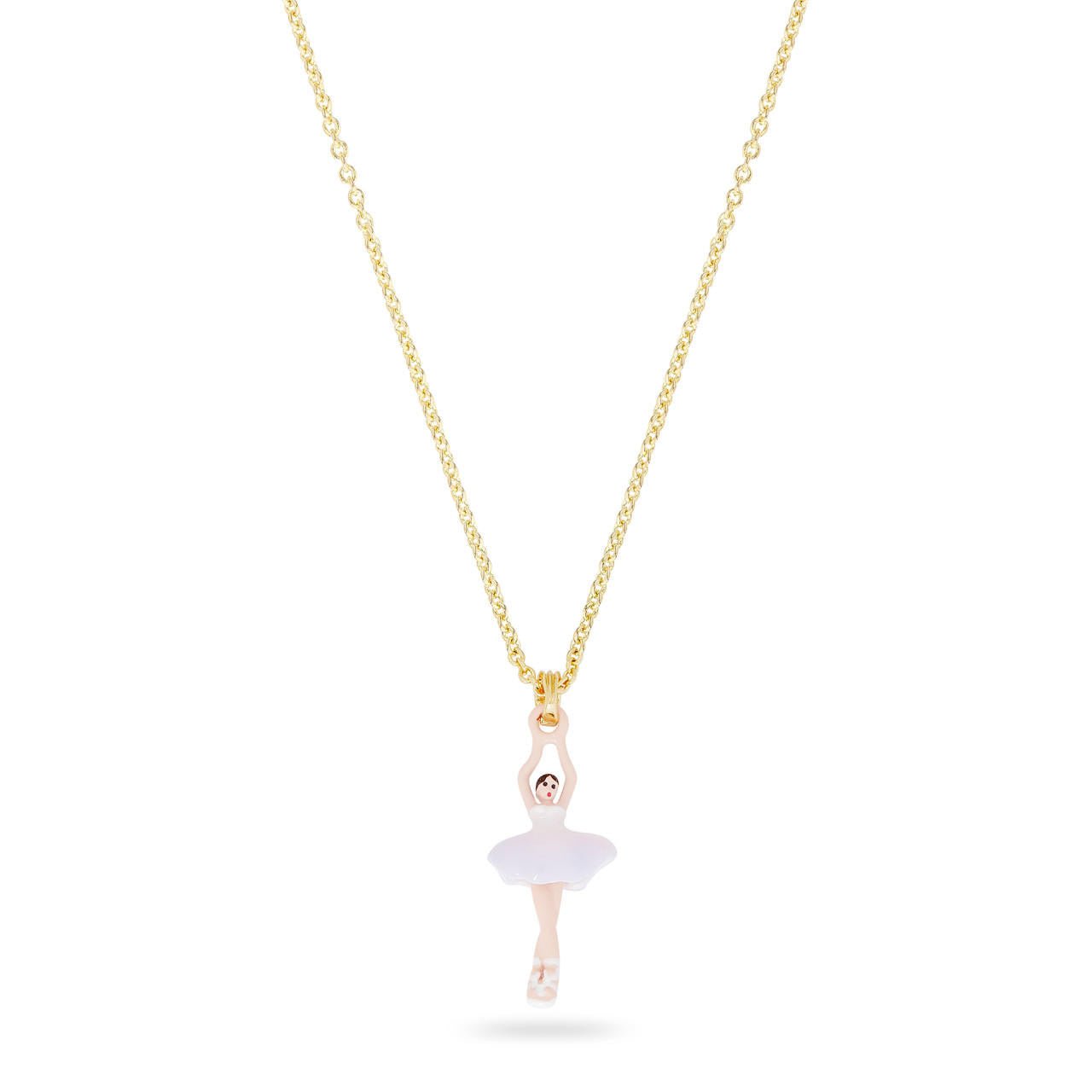 Lilac And White Mini Ballerina Pendant Necklace | ARMDD3011 - Les Nereides