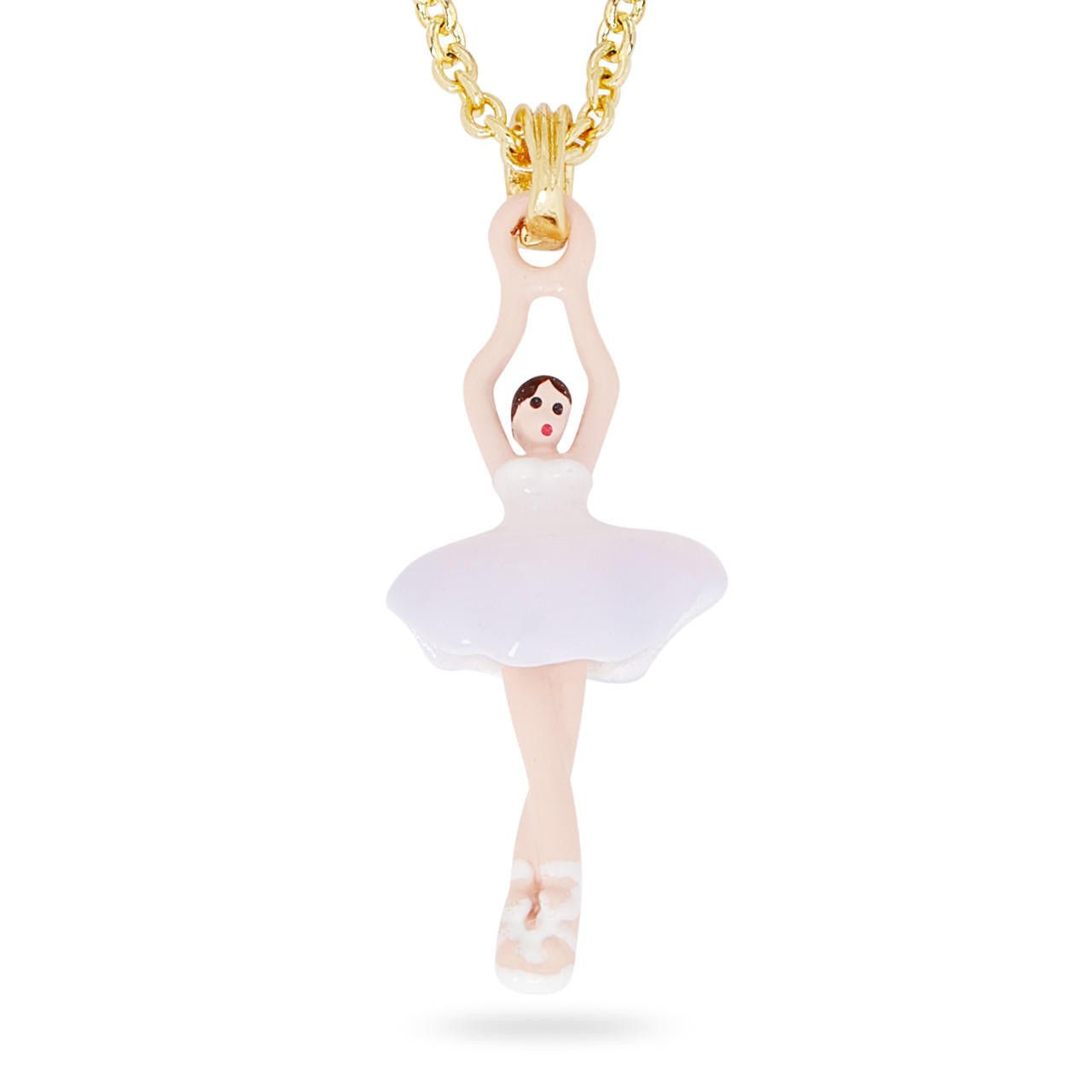 Lilac And White Mini Ballerina Pendant Necklace | ARMDD3011 - Les Nereides