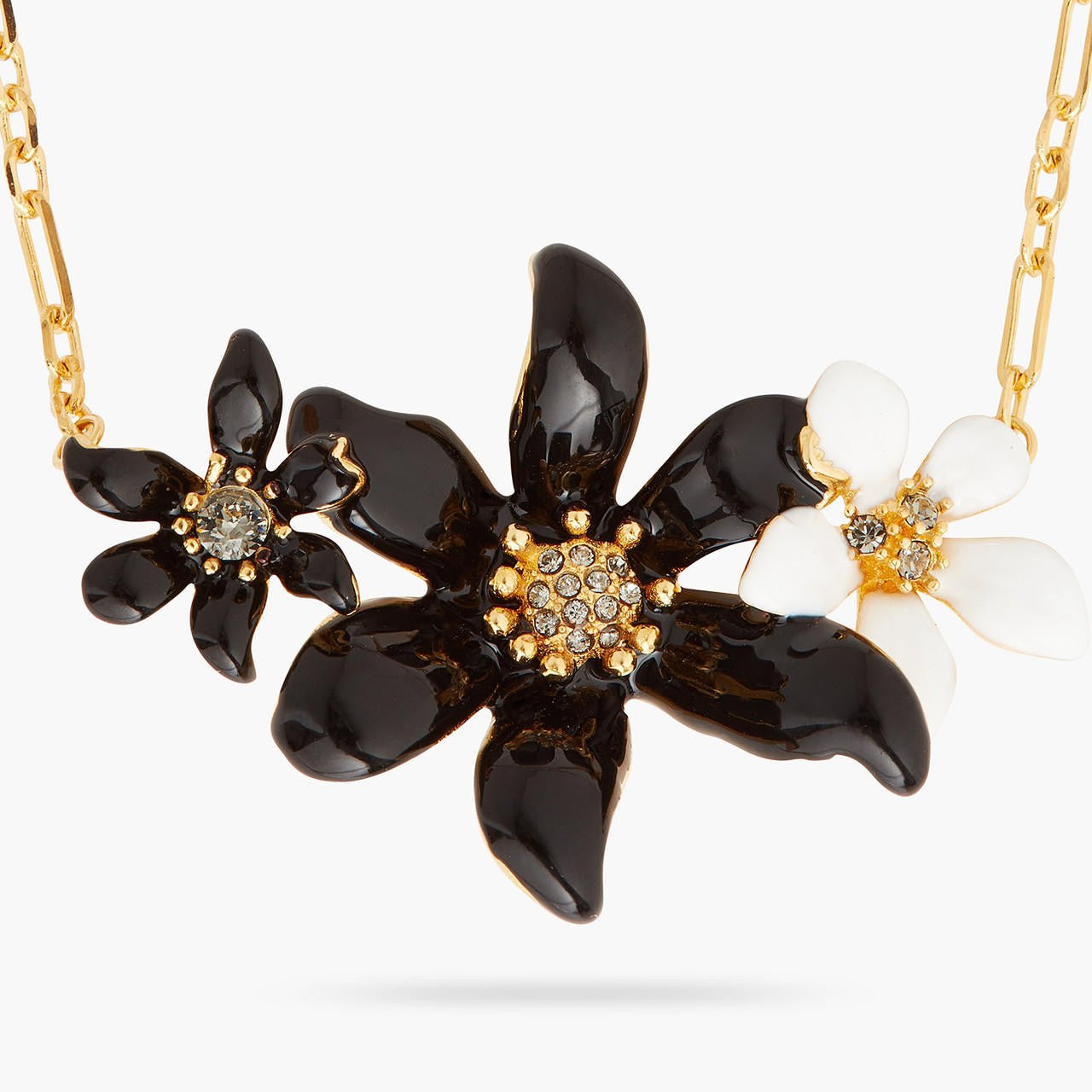 Lily and Ranunculus flower statement necklace | AQFN3011 - Les Nereides