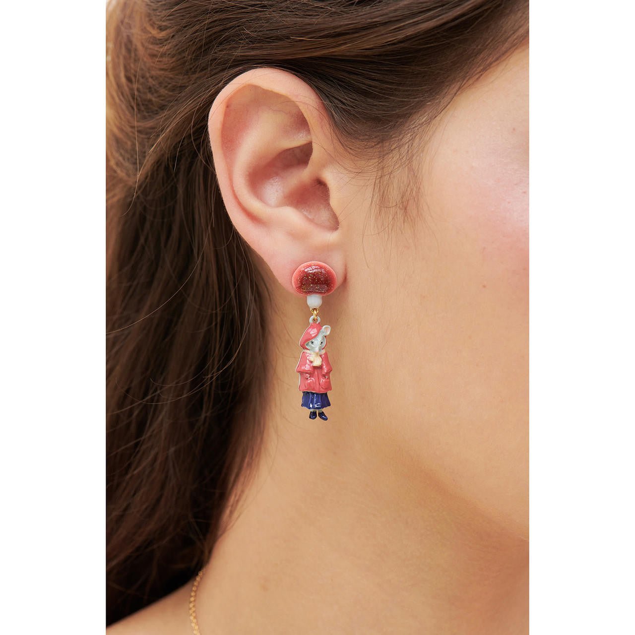 Little Mouse Little Red Riding Hood And Big Bad Wolf Earrings | ANNA101C/1 - Les Nereides
