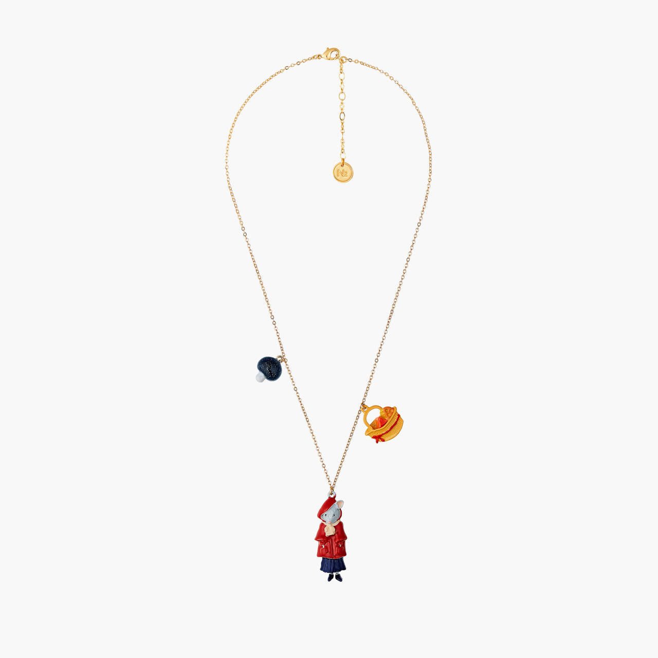 Little Mouse Little Red Riding Hood Mushroom And Cheese Pieces Necklace | ANNA3011 - Les Nereides