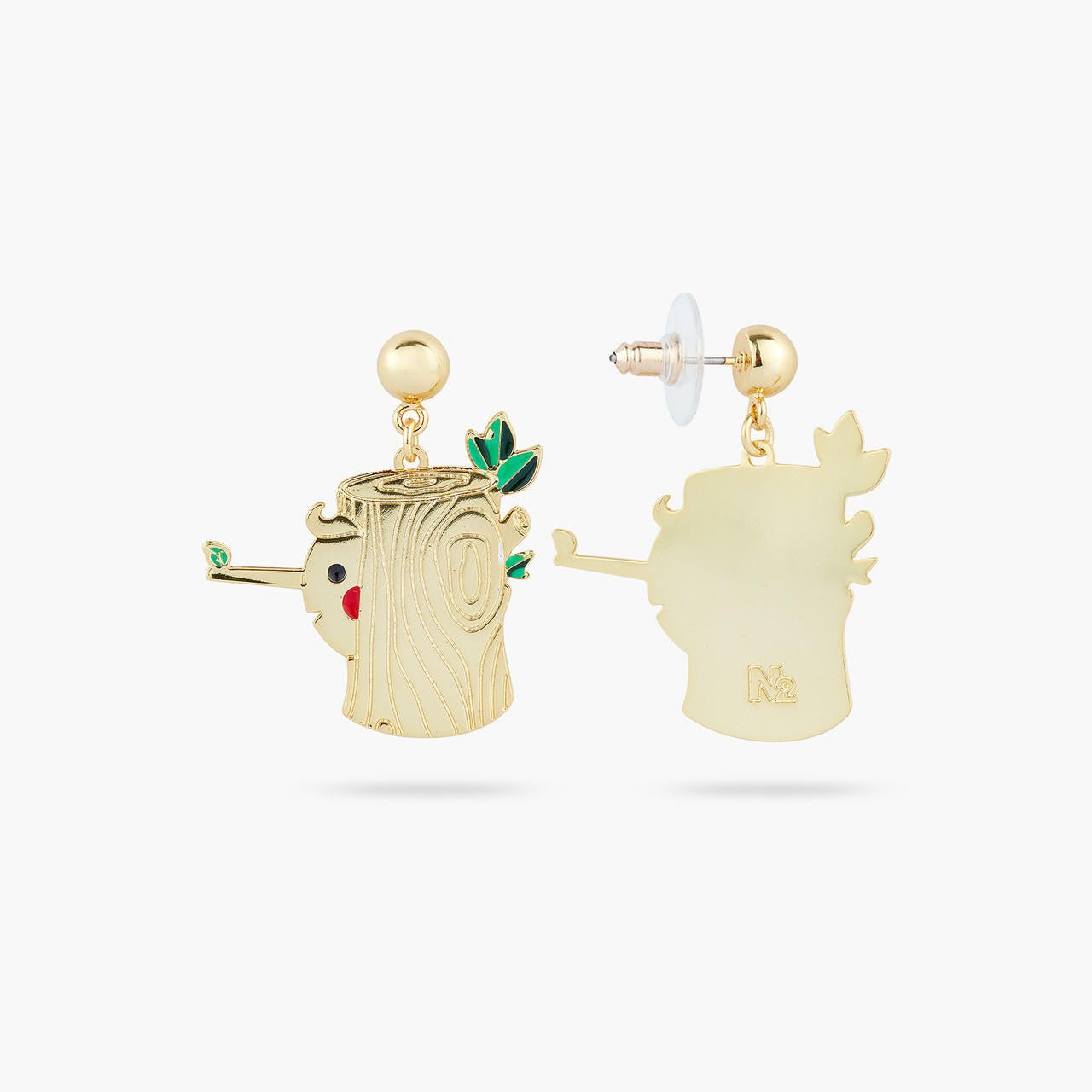 Log and Pinocchio earrings | AQUI1061 - Les Nereides