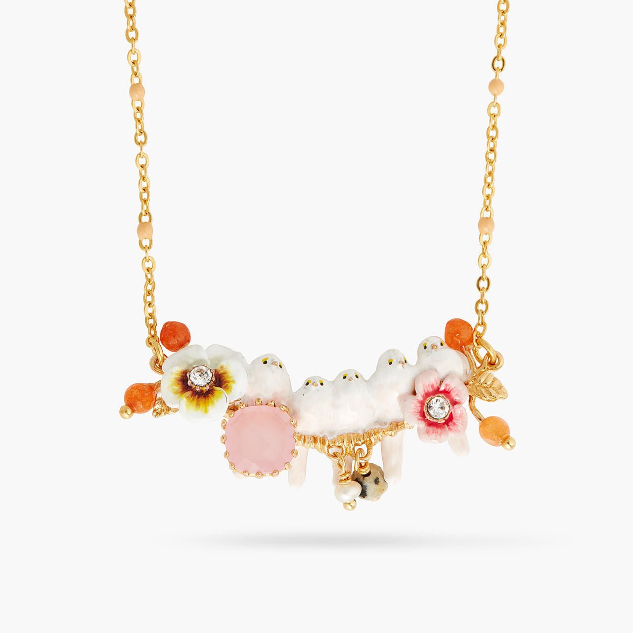 Long - tailed titmouse statement necklace | AQLA3011 - Les Nereides