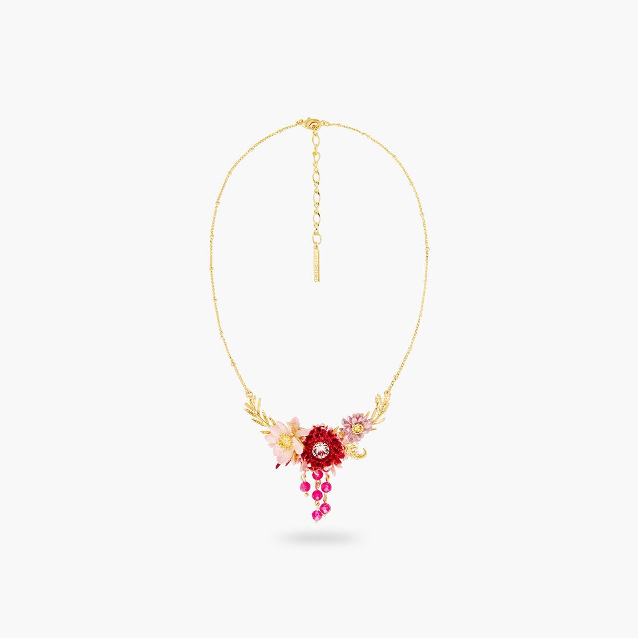 Lotus Flower And Chrysanthemum Statement Necklace | AQBI3021 - Les Nereides